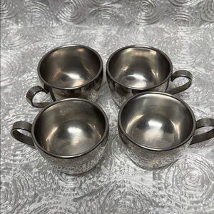 Meber Stainless Steel Silver Mugs Set